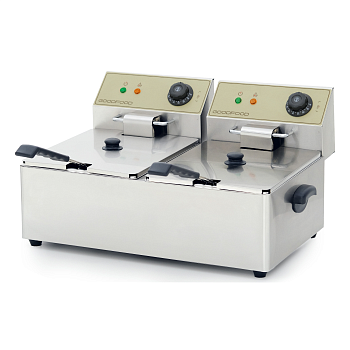 Фритюрница GoodFood EF66 BEIGE электрическая профессиональная 6+6 л